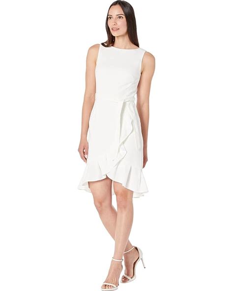 calvin klein ruffle neck dress|calvin klein tie neck dress.